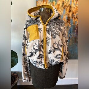 Anthropologie Daily Practice Floral Fleece with Mustard Accents XS
